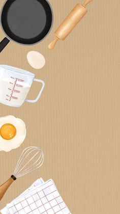 an illustration of eggs and other cooking ingredients