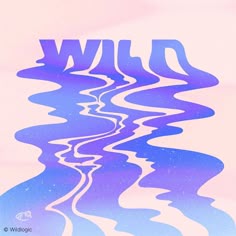 the reflection of water on top of a pink and blue background