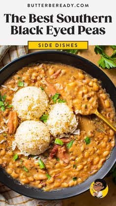 the best southern black eyed peas with rice in a bowl