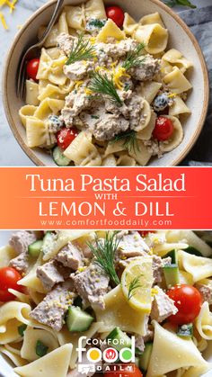 tuna pasta salad with lemon and dill