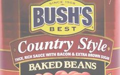 the label for bush's best country style baked beans is shown in this image