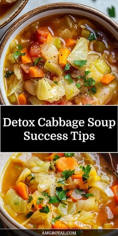 A nourishing vegan soup packed with anti-inflammatory spices, fresh vegetables, and Mediterranean flavors. This Detox Cabbage Soup is a perfect Healthy Detox Soup and Low Calorie Soup Recipe for an Easy Detox Cleanse. Healthy Detox Soup, Low Calorie Soup Recipe, Detox Soup Cabbage, Clean Eating Detox, Cabbage Soup Diet Recipe, Low Calorie Soup, Cabbage Soup Diet, Soup Diet, Detox Soup
