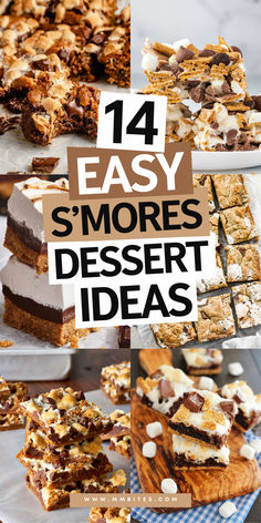 No campfire? No problem! These 14 easy and gooey s’mores bar recipes bring all the melty chocolate, toasted marshmallows, and graham cracker goodness right to your kitchen. Perfect for bake sales, parties, or just because you deserve a treat! Save for later, sharing is caring ❤️ Easy Smores Dessert Simple, S’mores Dessert Ideas, Smore Desserts, S’more Recipe Ideas, S’more Dessert, S’mores Dessert Recipes, Smores Ideas, Easy Smores Dessert, Marshmallow Graham Cracker Dessert