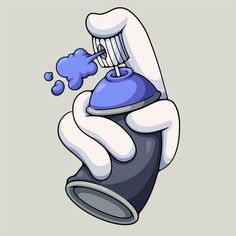 an illustration of a blue and white toothbrush being used as a holder for soap