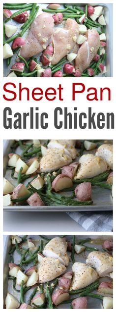 sheet pan garlic chicken with green beans and potatoes