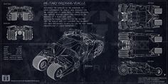 the batman batmobile blueprint is shown