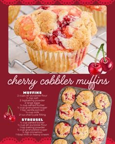 cherry cobbler muffins recipe is shown here
