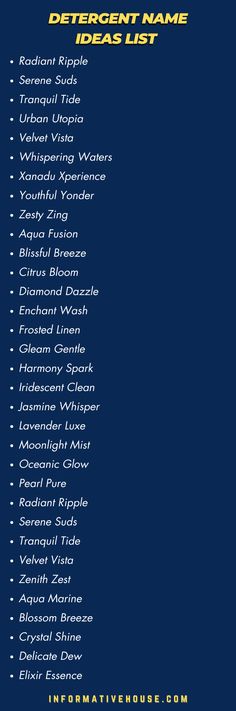 499+ Finest Detergent Names List To Grab Attention!