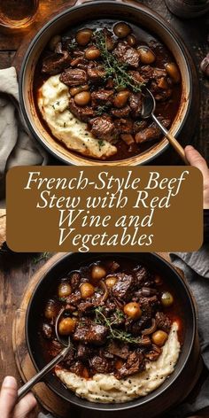 french style beef stew with red wine and vegetables