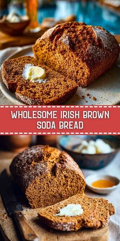 wholesome irish brown soda bread on a cutting board