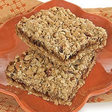 two pieces of granola on an orange plate