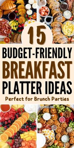 a bunch of different types of breakfast platters