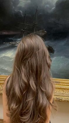 #hair Brown Hair From Behind, Light Brunnete Hair, Dark Dirty Blond Hair, Dark Brown Hair Styles Long, Light Brown Hair Style, Mid Back Haircuts, Low Wavy Hair, Brunette Light Hair, Light Brown Haie