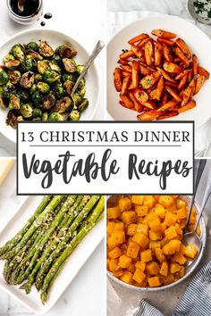 christmas dinner vegetable recipes with text overlay