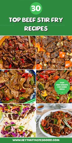 the top beef stir fry recipe is shown