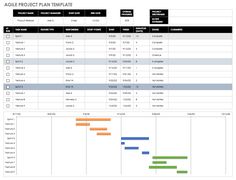 a project plan is shown in the middle of a page with several different colors and numbers