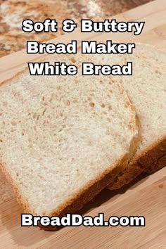 two slices of bread sitting on top of a cutting board