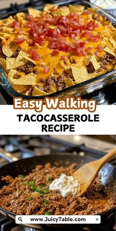 an easy and delicious taco casserole recipe that is ready to be eaten