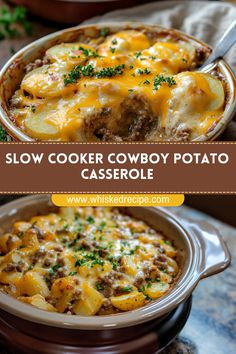 Love comfort food? Try this Cheesy Cowboy Potato Casserole! Made in the slow cooker with layers of creamy potatoes, seasoned beef, and melted cheese, perfect for cozy family dinners or holiday meals. 