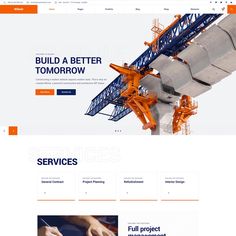 an image of a website page for construction company