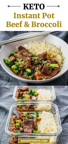 the keto instant pot beef and broccoli meal is ready to be eaten