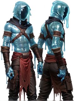 Dnd Plasmoid, Shapeshifter Dnd 5e, Dnd Spelljammer Monsters, Slimefolk Dnd, Dnd Salamanders, Blue Plasmoid, Dnd Spelljammer Art, Astral Blip Dnd 5e, Slime Monk