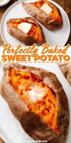 baked sweet potatoes with a pat of butter