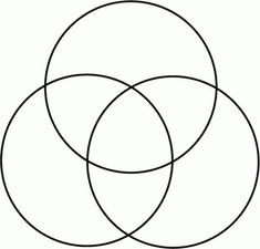 the three intersecting circles are shown in black and white