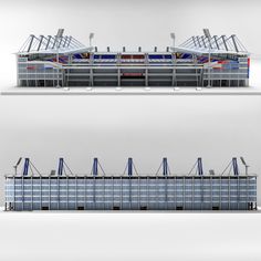 two views of the stadium from different angles