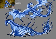 a blue dragon is shown in this drawing, and it appears to be very detailed