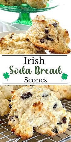 irish soda bread scones on a cooling rack