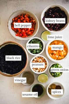 Black Rice Mango Salad, Black Rice Mango Salad Recipe, Black Rice Salad Recipe, Black Rice Salad With Mango And Peanuts, Vegan Black Rice Salad, Thai Black Rice Recipe, Black Rice Recipes, Black Rice Side Dish, Recipes With Black Rice