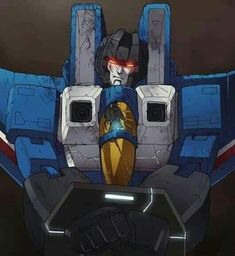 a robot that is standing in the dark