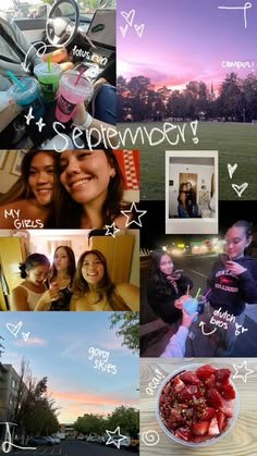 a collage of photos with words written on them and pictures in the bottom left corner