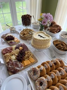a table filled with lots of different types of food