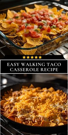 easy walking taco casserole recipe with cheese and tortilla chips