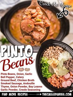 the flyer for pinto beans is shown