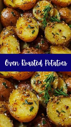 oven roasted potatoes with herbs on top