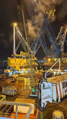 Oil Rig Model In Ocean, Heavy Machinery Night Scene, Rig Engineer, Oil Rig Construction Site, Mining Equipment At Night, Offshore Oil And Gas Platform, Oil And Gas Industry Wallpaper, Nighttime Crane Operation, Oil Rig Construction