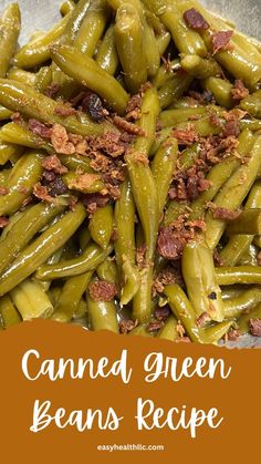 canned green beans recipe in a bowl