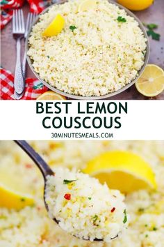 the best lemon couscous recipe is made with rice, lemons and parsley