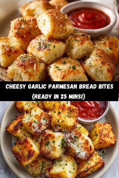 cheese garlic parmesan bread bites are ready in 25 mins and they're so good to eat