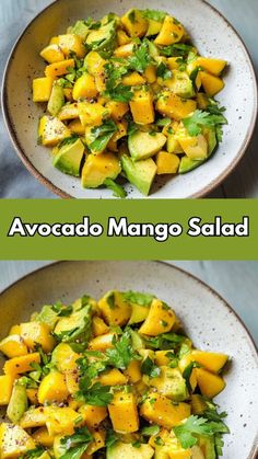 avocado mango salad with cilantro and parsley
