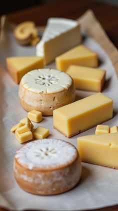 Assortment of rare global cheeses
