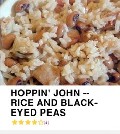 Carribbean style rice and black eyed peas Peas And Rice Recipe, Black Eyed Beans And Rice, Black Eyed Peas And Rice, Blackeye Peas And Rice, Peas And Rice, Peas Rice, Rice Peas Recipe, Quick Black-eyed Peas Recipe, Black-eyed Peas Cook-up Rice