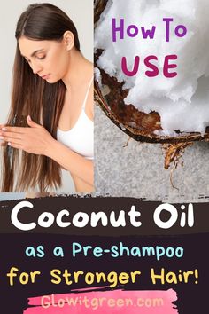 Grow your hair with the strengthening effects of pre-shampoo treatments with nourishing Coconut oil at Glowitgreen.com! Coconut oil has been used for centuries for hair care and is still a staple hair oil in many cultures around the world! Coconut oil is excellent for hair but can be heavy unless you know the best ways to use it! Click for more information on using it as a pre-poo and discover other ways to strengthen and grow your hair with coconut oil! Coconut Oil For Hair Before And After, Benefits Of Coconut Oil On Hair, Best Coconut Oil For Hair, Using Coconut Oil For Hair, Can I Use Coconut Oil On My Hair, Coconut Oil For Hair, Coconut Oil In Hair, Coconut Oil On Hair, Is Coconut Oil Good For Hair