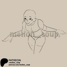a drawing of a woman in a bodysuit with her arms outstretched and legs spread out
