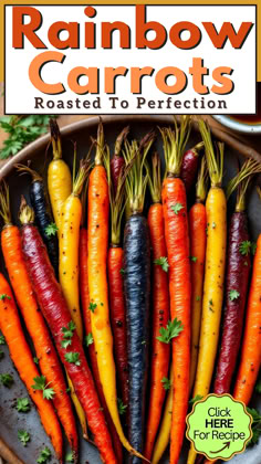 Looking for the best roasted rainbow carrots recipe? These vibrant carrots are coated in a honey-balsamic glaze, tossed with fresh herbs, and roasted to perfection! Perfect as a side dish with just the right balance of sweet and savory flavors, this easy roasted rainbow carrot recipe is ready in no time. Learn how to roast rainbow carrots that are as delicious as they are beautiful – perfect for any meal! Full Recipe at Dealiciousness.net Colorful Roasted Carrots Recipe, Recipes With Rainbow Carrots, Roasted Tri Color Carrots, Roasted Rainbow Carrots Recipe, Roasted Carrots On The Bbq, Colorful Carrots Recipe, Rainbow Carrots Recipe, Rainbow Carrots Side Dish, Roasted Rainbow Carrots Oven