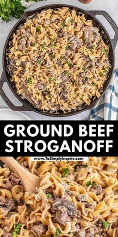 If you're looking for a hearty meal your whole family will love, you can't go wrong with this easy ground beef stroganoff. A slight variation on a classic favorite dinner, it's made with simple ingredients in just 30 minutes! Ground Beef Stroganoff Recipe, Custom Menu, Ground Beef Stroganoff, Fast Dinner Recipes, Stroganoff Recipe, Fast Dinners, Health Dinner Recipes, Beef Recipes Easy, Beef Dinner