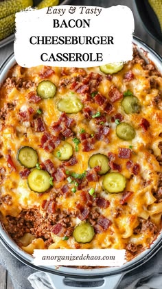 an easy and tasty bacon cheeseburger casserole